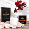 Black Fig Soy Candle with packaging and a red flower on a white background the candle kitchen