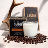 Coffee Creme Soy Candle Kitchen,  from The Candle Kitchen with packaging and coffee beans on a light background