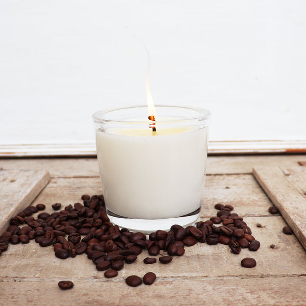 The Candle Kitchen coffee candle with coffee beans 