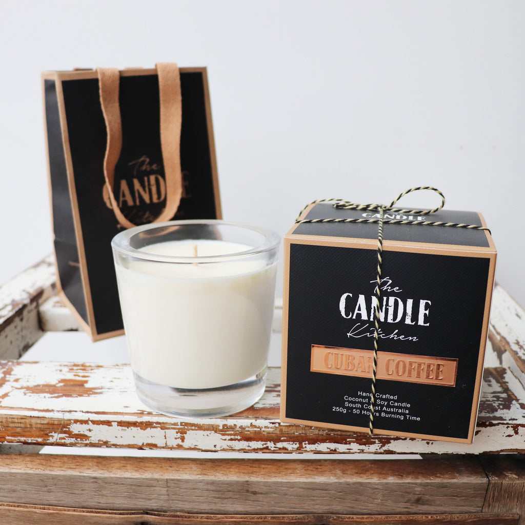 Coffee candle made of Coconut and Soy wax by the Candle Kitchen
